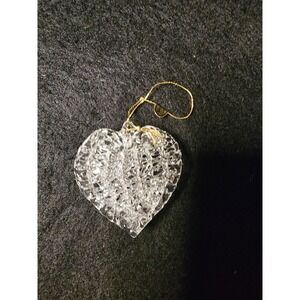Vintage 15 of 16 Spun Crystal Clear Glass 2" Heart Ornaments Set